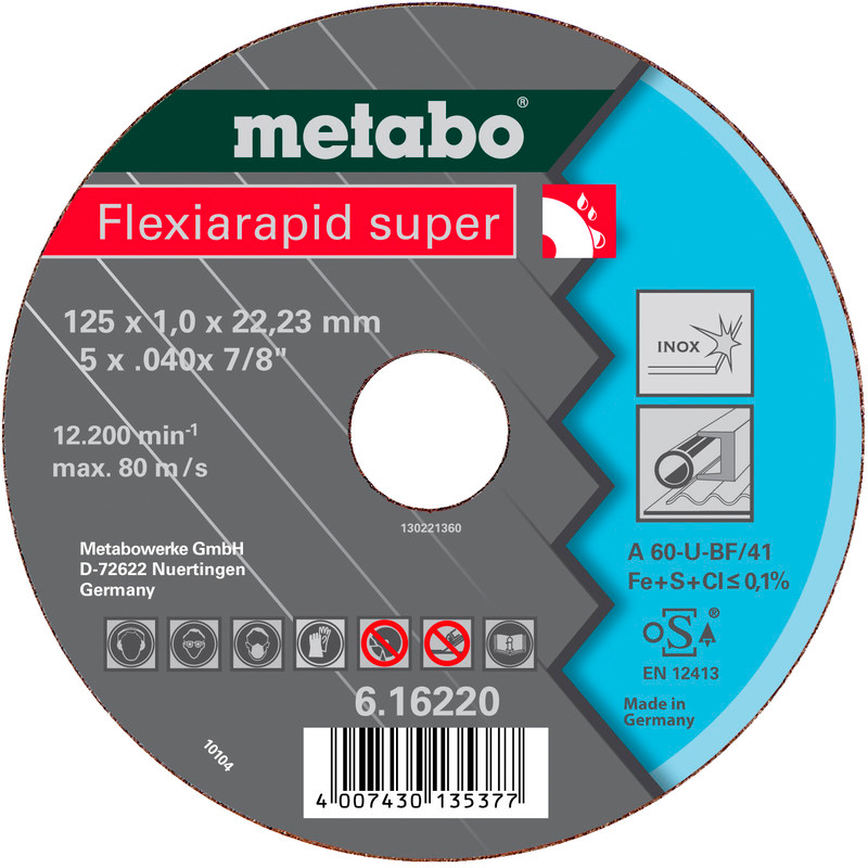 Отрезной круг Metabo Flexiarapid Super Inox TF 42, 115x1x22,23 мм