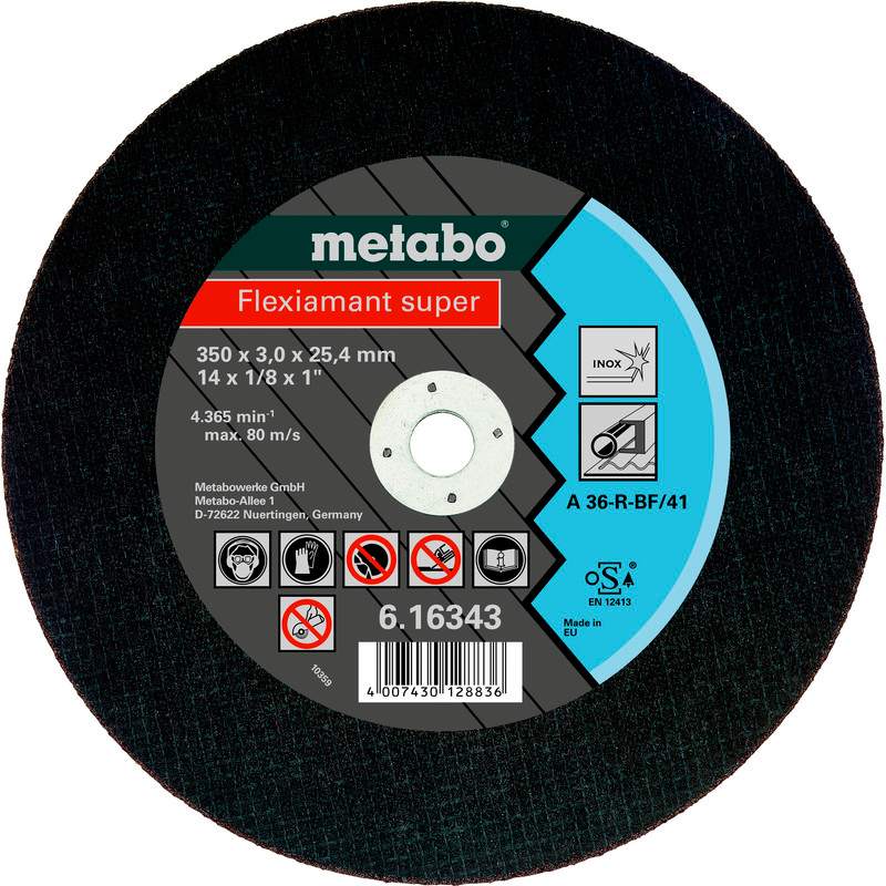 Отрезной круг Metabo Flexiamant Super Inox TF 41, 350x3x25,4 мм, прямой