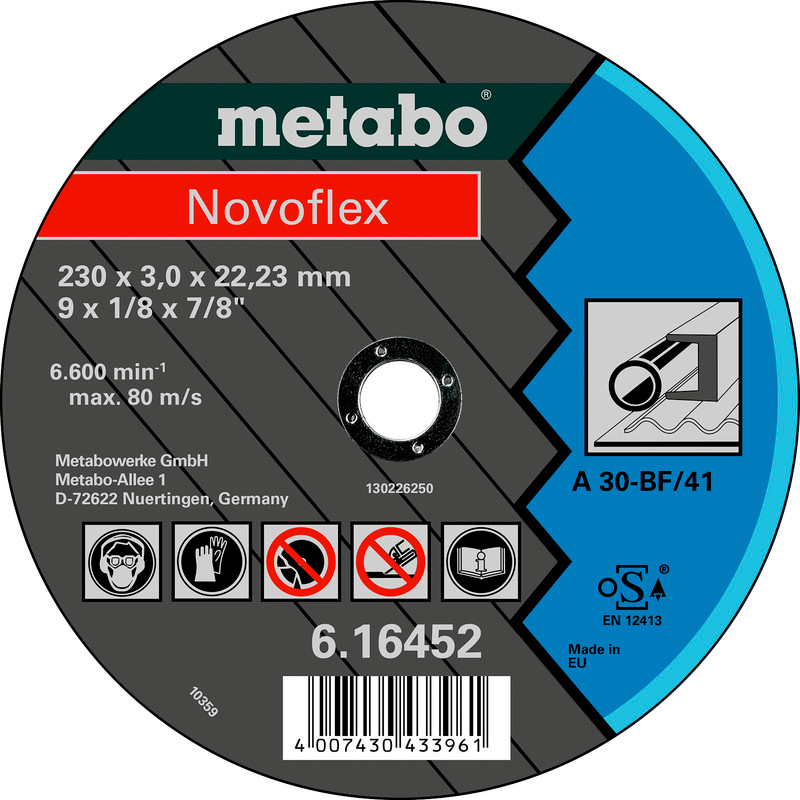 Отрезной круг Metabo Novoflex TF 42, 180x3x22,23 мм
