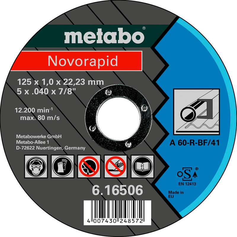 Отрезной круг Metabo Novorapid TF 41, 125x1x22,23 мм, прямой