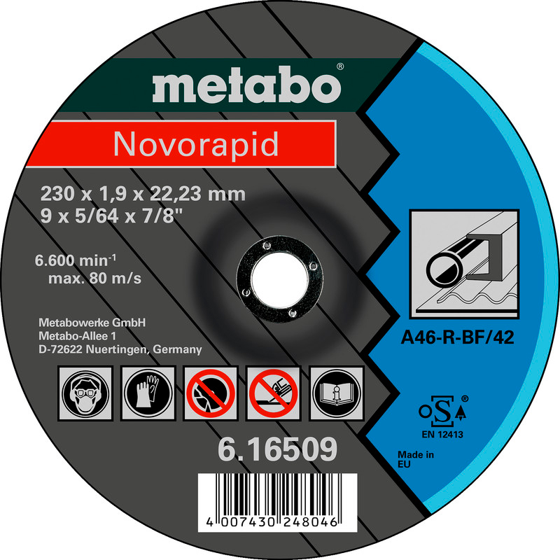 Отрезной круг Metabo Novorapid TF 41, 150x1,6x22,23 мм, прямой