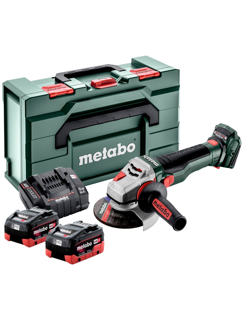 Аккумуляторная угловая шлифмашина Metabo WB 18 LTX BL 15-125 Quick, 2 акб 5 Ah, з/у, кейс