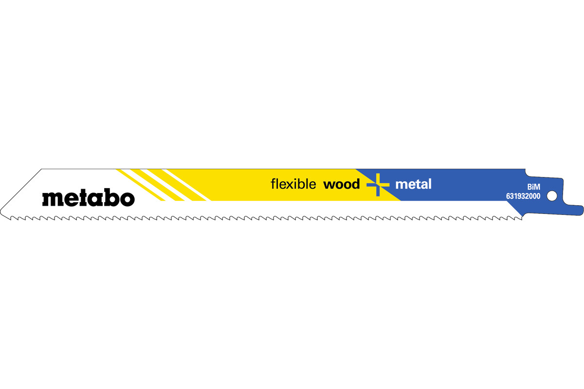 Сабельное полотно Metabo Flexible Wood and Metal 200х0.9 мм, 5 шт