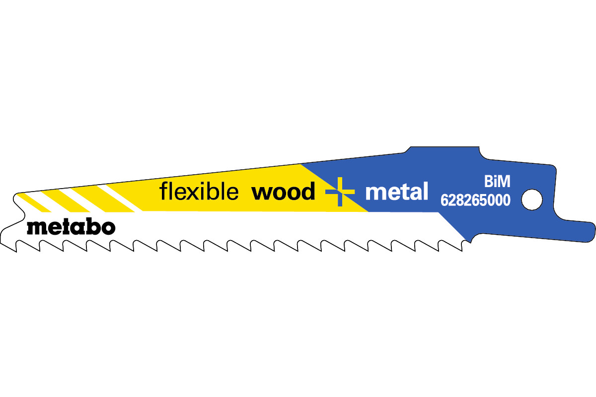Шабельне полотно Metabo Flexible Wood and Metal 100х0.9 мм, 5 шт