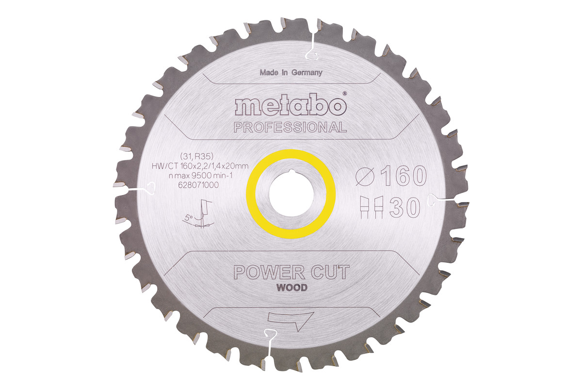 Пильный диск Metabo Power Cut Wood Professional 160х20, Z30 WZ 5°