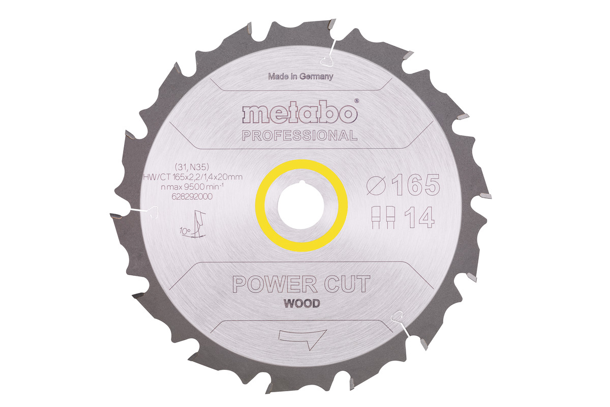 Пильный диск Metabo Power Cut Wood Professional 165х20 Z14 FZ/FA 10°