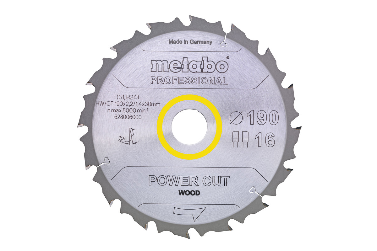Пильный диск Metabo Power Cut Wood Professional 210х30, Z16 FZ 25°