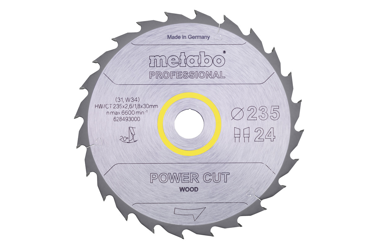 Пиляльний диск Metabo Power Cut Wood Professional 235х30, Z24 WZ 20°