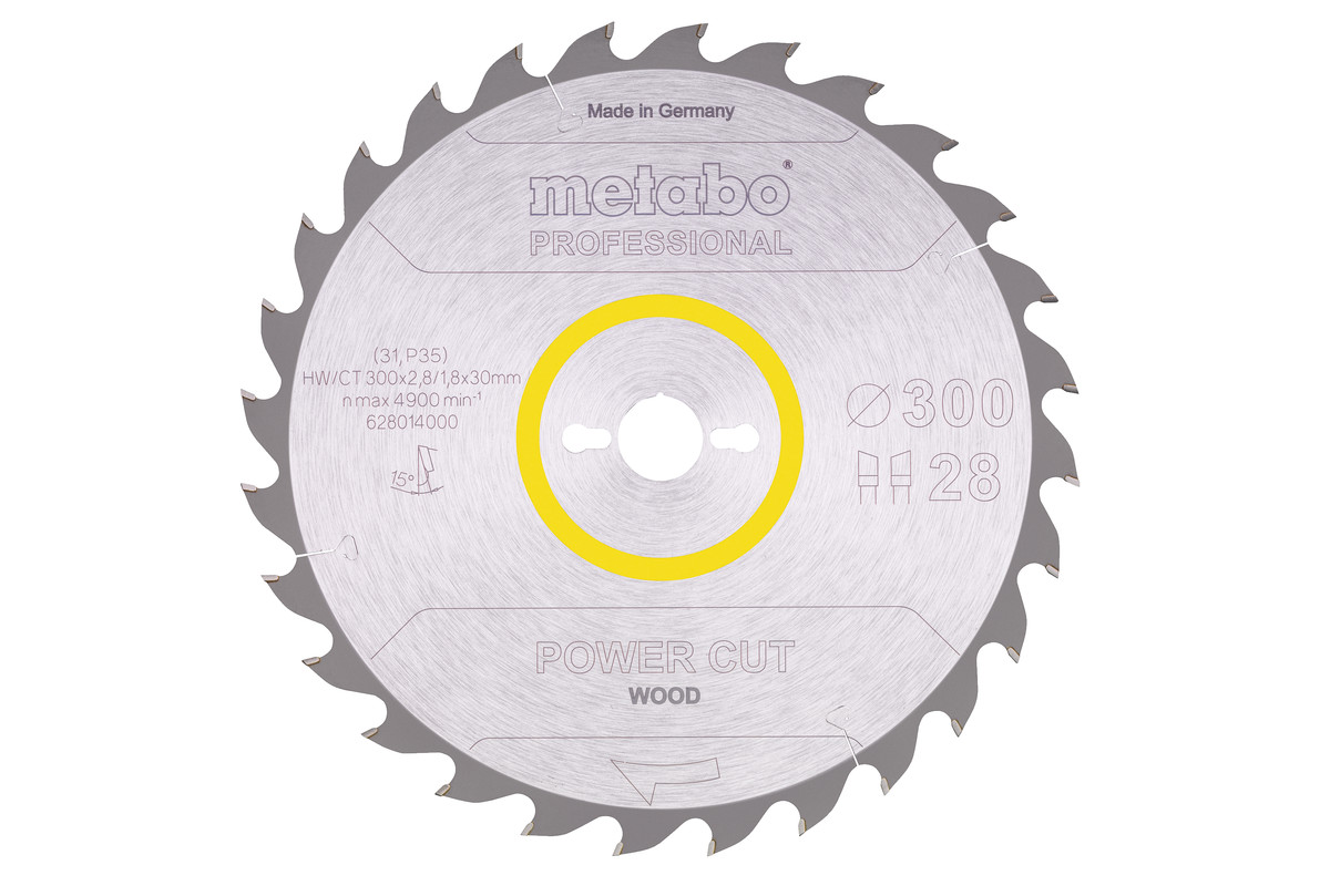 Пильный диск Metabo Power Cut Wood Professional 300х30, Z28 WZ 15°
