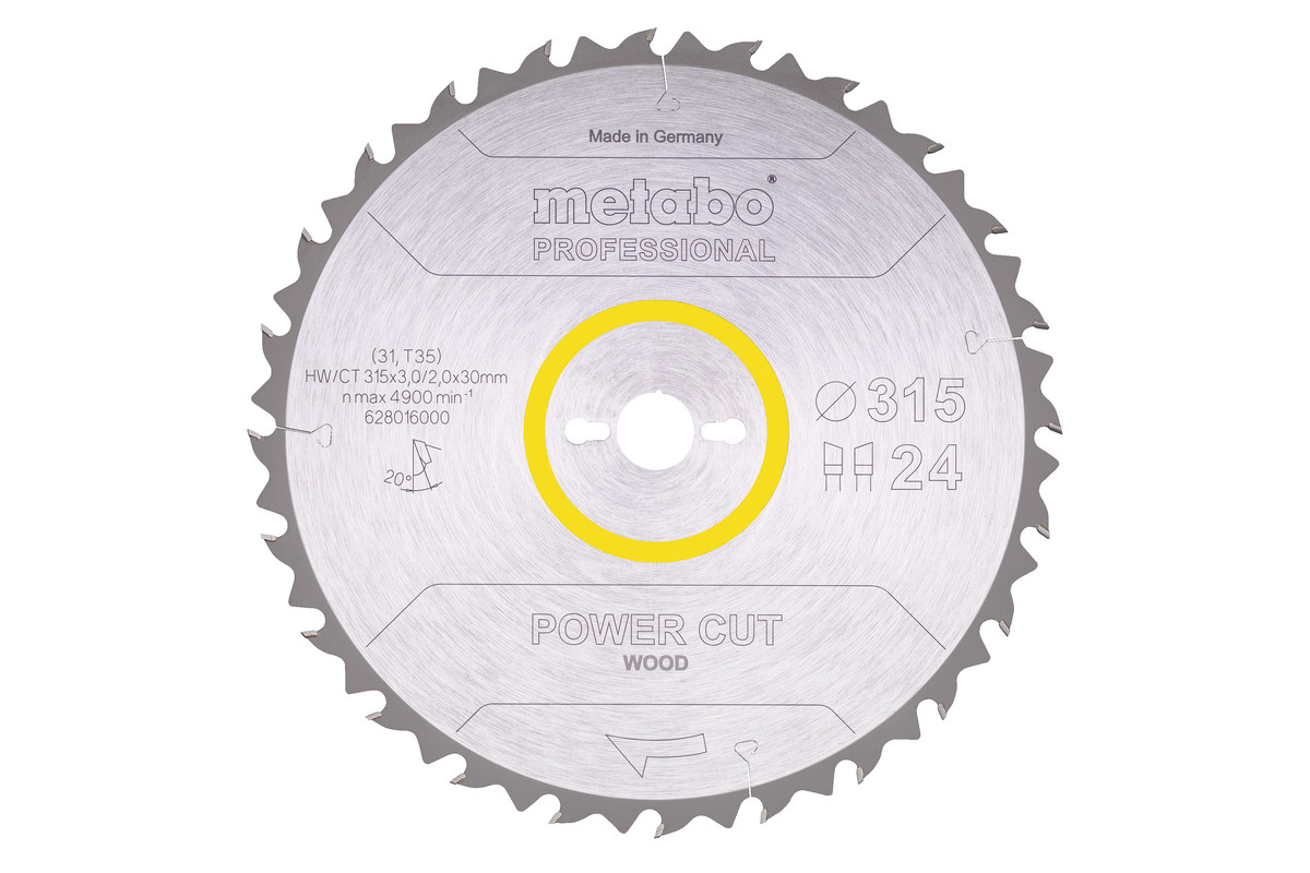 Пиляльний диск Metabo Power Cut Wood Professional 315х30, Z24 WZ 20°