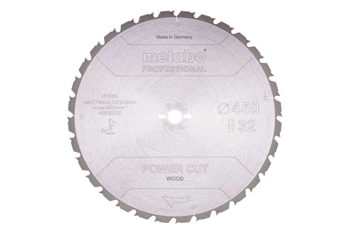 Пиляльний диск Metabo Power Cut Wood Professional 450х30, Z32 TZ 10