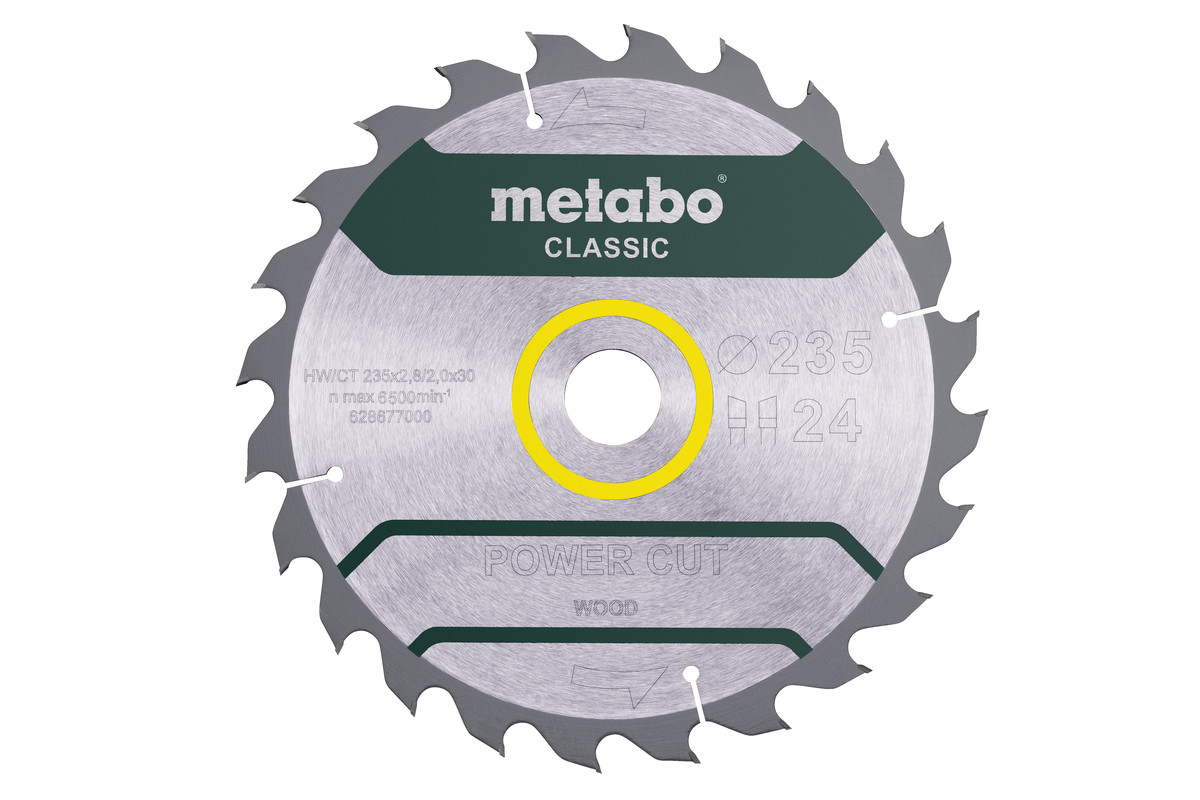 Пильный диск Metabo Power Cut Wood Classic 235х30, Z24 WZ 18°