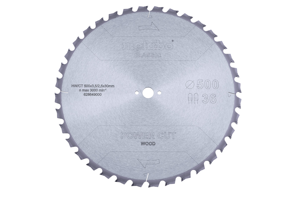 Пиляльний диск Metabo Power Cut Wood Classic 500х30 Z36 TZ 15°