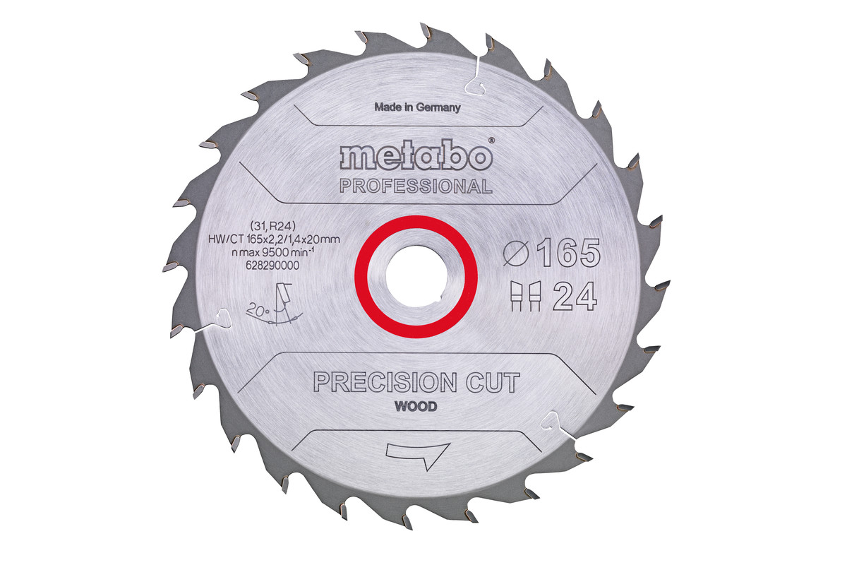Пильный диск Metabo Precision Cut Wood Professional 165х20 Z24 WZ 20°
