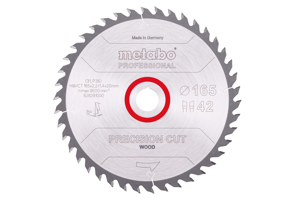 Пиляльний диск Metabo Precision Cut Wood Professional 165х20 Z42 WZ 15°