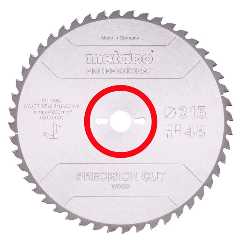 Пиляльний диск Metabo Precision cut wood - professional, 315x30, Z48 WZ 0°