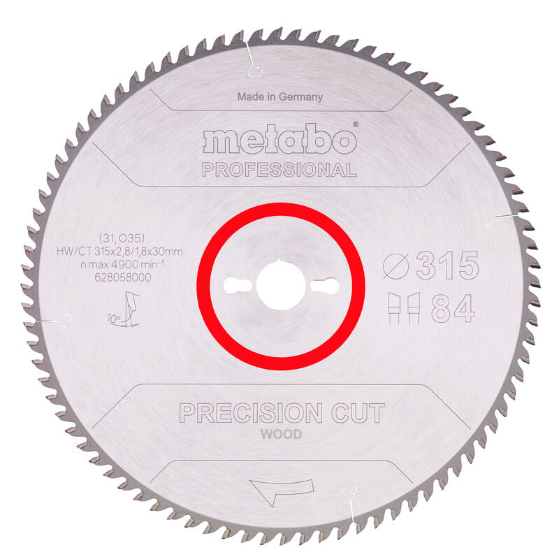 Пиляльний диск Metabo Precision cut wood - professional, 315x30, Z84 WZ 10°