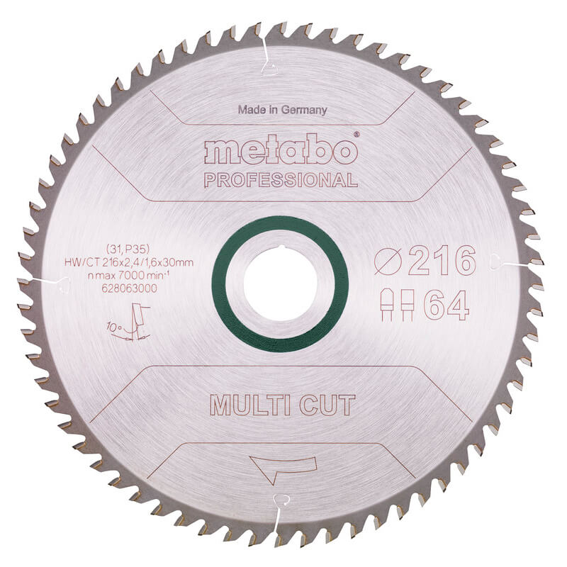Пильный диск Metabo Multi cut - professional, 216x30, Z64 FZ/TZ, 10°