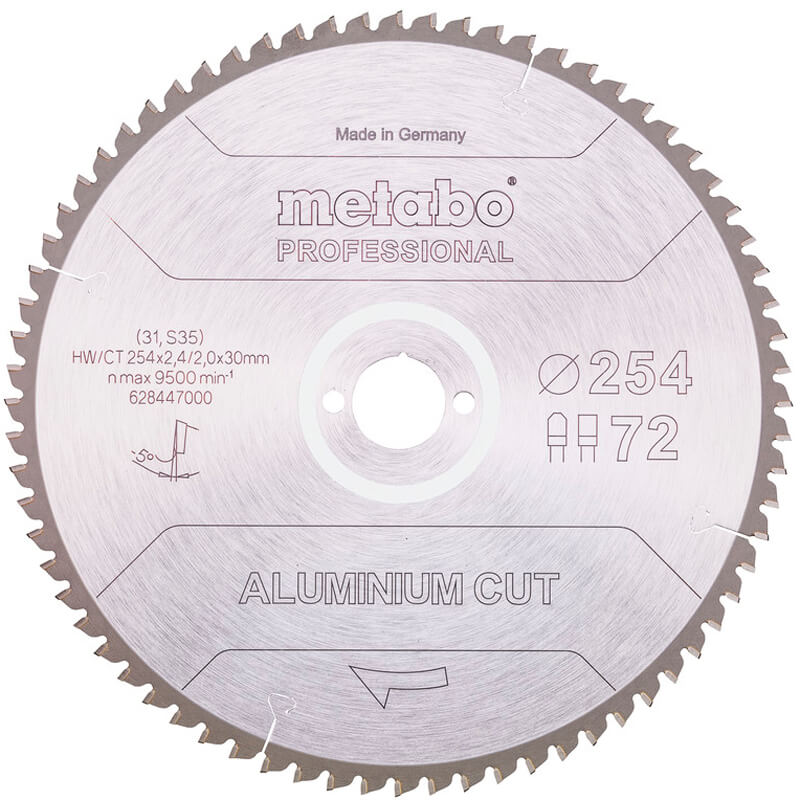 Пильный диск Metabo Aluminium cut - professional, 254x30 Z72 FZ/TZ 5°neg