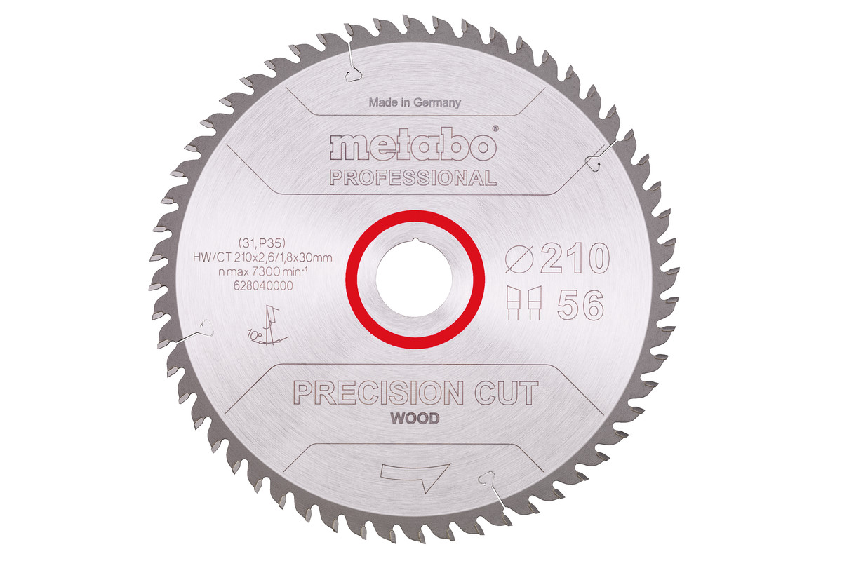 Пильный диск Metabo Precision Cut Wood Professional 210х30, Z56 WZ 10°