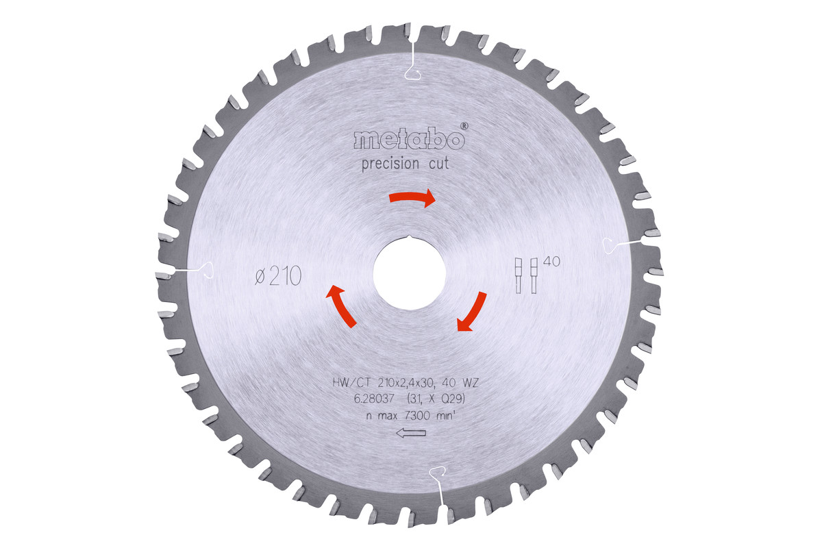 Пиляльний диск Metabo Precision Cut Wood Professional 210х30, Z40 WZ 3°