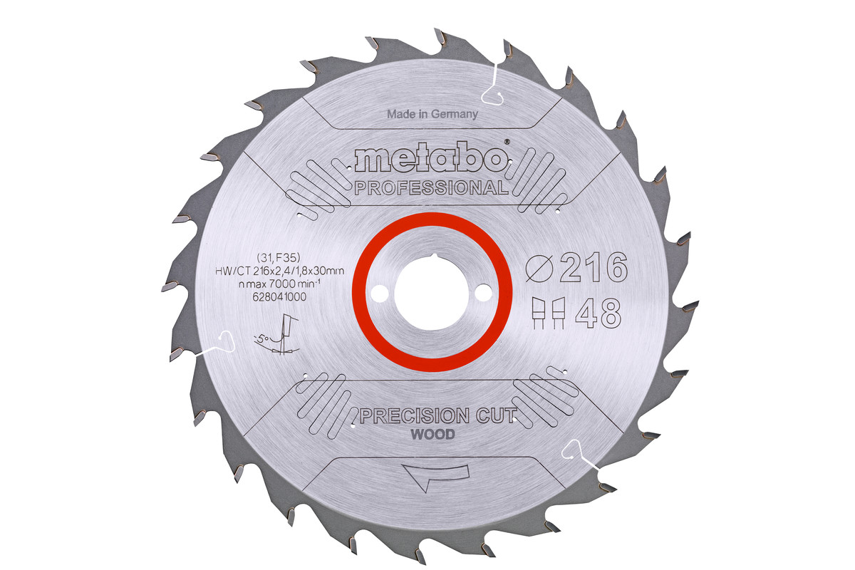 Пильный диск Metabo Precision Cut Wood Professional 216х30, Z48 WZ 5° NEG