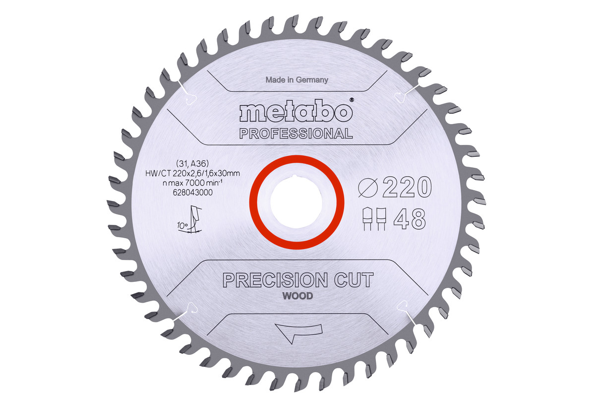 Пиляльний диск Metabo Precision Cut Wood Professional 220х30, Z36 WZ 10°