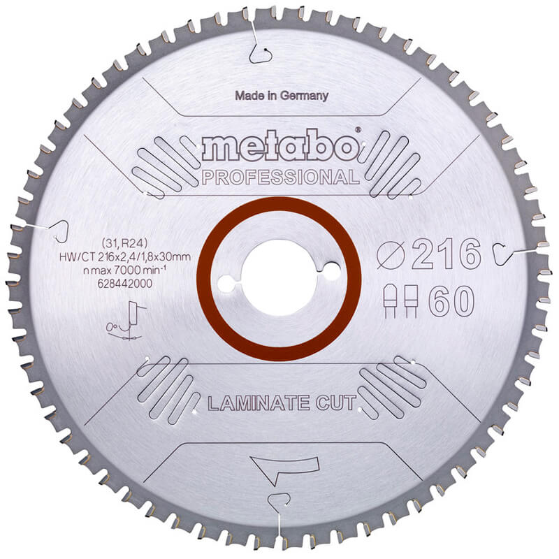 Пильный диск Metabo Laminate cut - professional, 216x30 Z60 FZ/TZ 0°