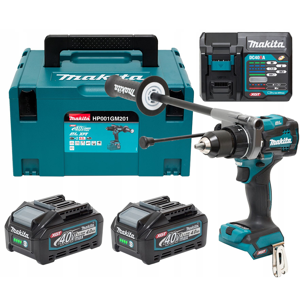 Акумуляторний ударний дриль-шурупокрут Makita HP001GM201 2 акб 4 Ah, з/п, у кейсі