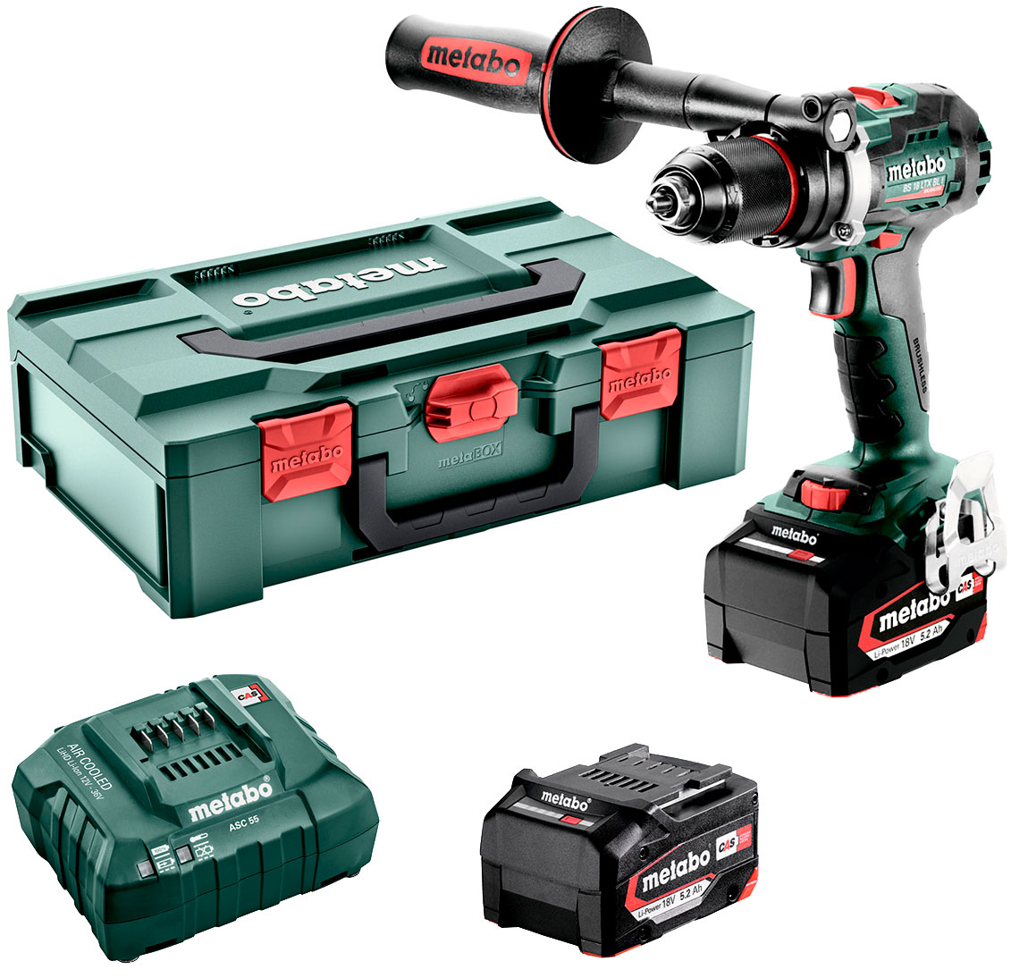Акумуляторний дриль-шуруповерт Metabo BS 18 LTX BL I, 2 акб Li-Power 18V 5.2 Ah, з/п ASC 55 в MetaBOX 145 L