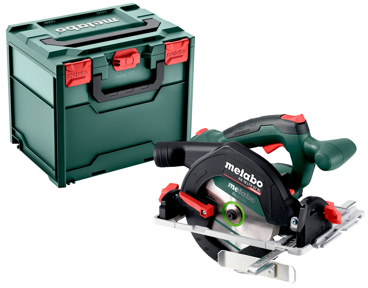 Аккумуляторная дисковая пила Metabo KS 18 LTX 57 BL, каркас в кейсе MetaBox 340
