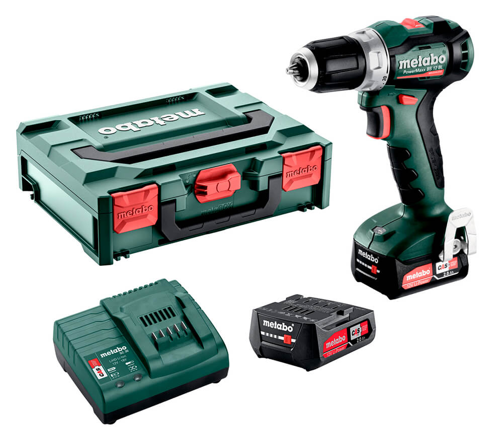 Аккумуляторная дрель-шуруповерт Metabo PowerMaxx BS 12 BL с 2 акб, з/у SC 30 в metaBOX 118