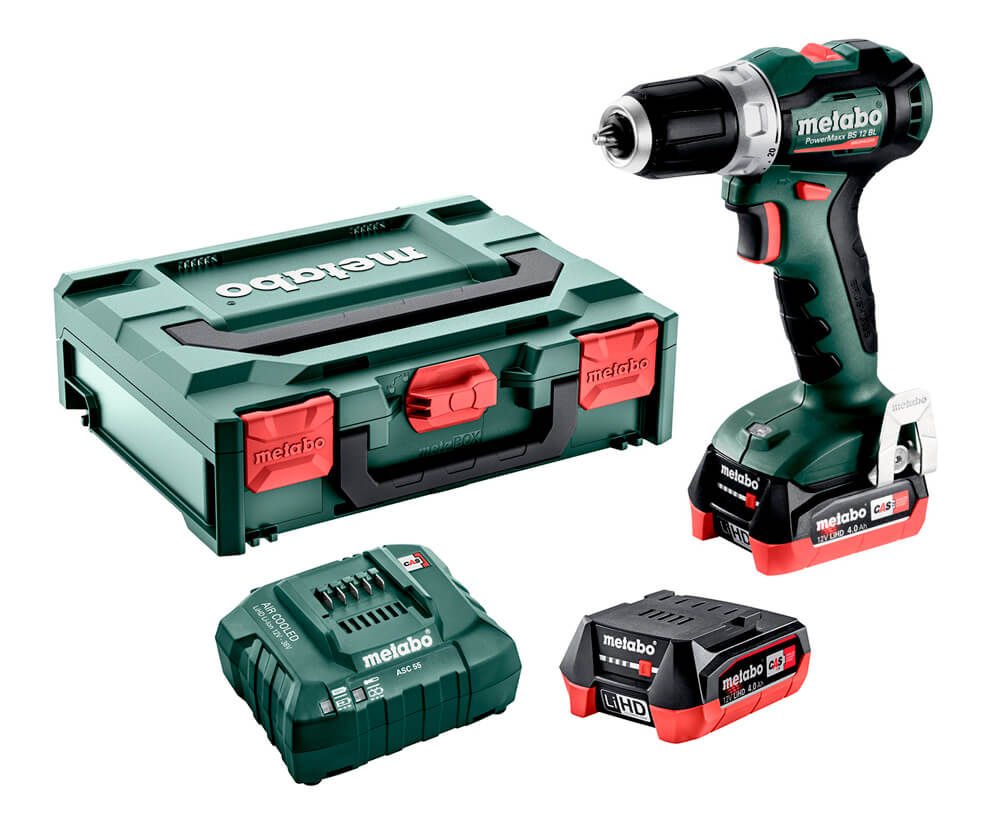 Аккумуляторная дрель-шуруповерт Metabo PowerMaxx BS 12 BL с 2 акб, з/у ASC 55 в metaBOX 118