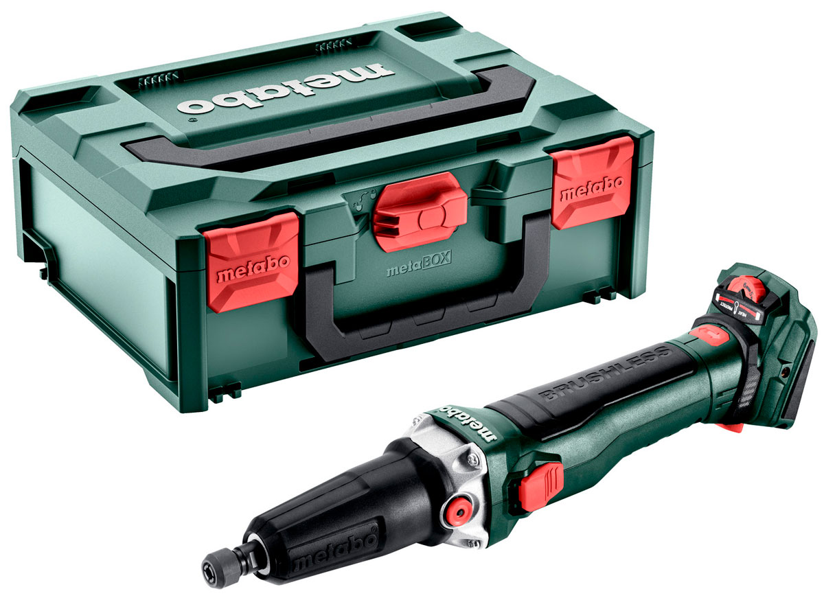 Акумуляторна прямошліфувальна машина Metabo GVB 18 LTX BL 11-28, без акб і з/п