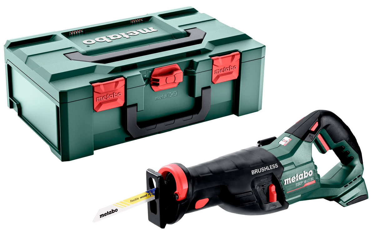 Акумуляторна шабельна пила Metabo SSEP 18 LT BL без акб і з/п в MetaBox 165 L