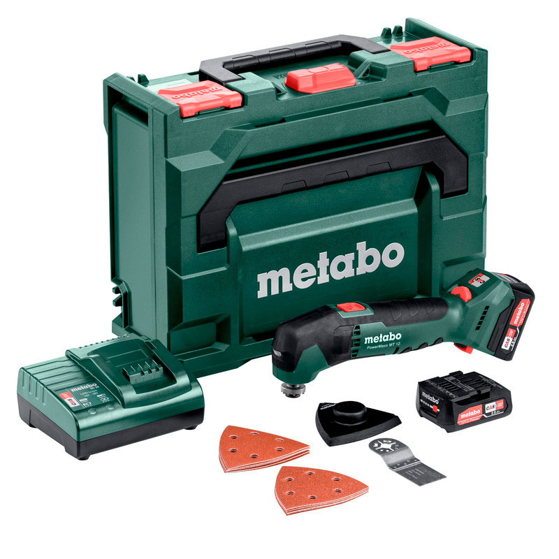 Аккумуляторный универсальный резак Metabo PowerMaxx MT 12, 2 акб Li-Power 12 В 2 Ah, з/у в MetaBOX 145