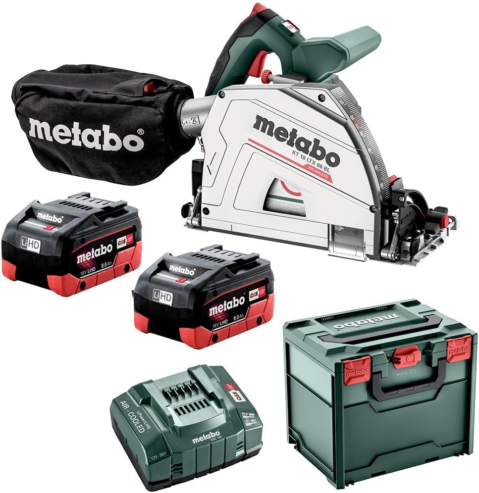 Акумуляторна занурювальна дискова пила Metabo KT 18 LTX 66 BL 2 акб LiHD 18 В / 8,0 Ah, з/п ASC 145 AIR COOLED, кейс