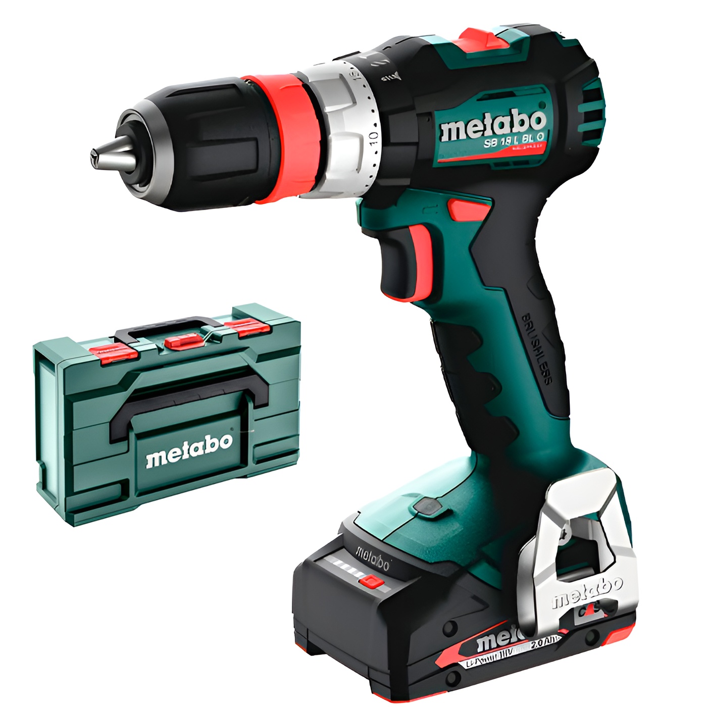 Аккумуляторная ударная дрель-шуруповерт Metabo BS 18 L BL, 2 акб Li-Power 18 V 2 Ah та з/п SC 30