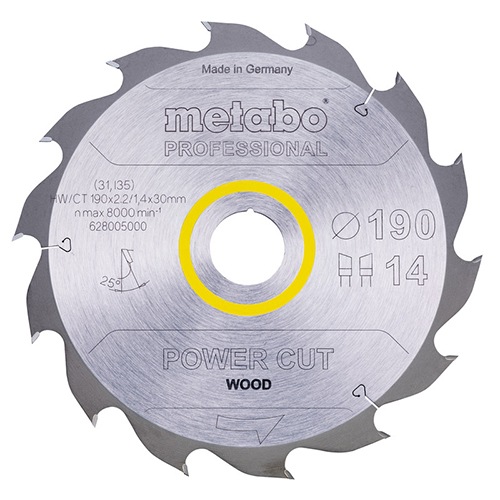 Пильный диск Metabo 190x30 мм, 14 WZ