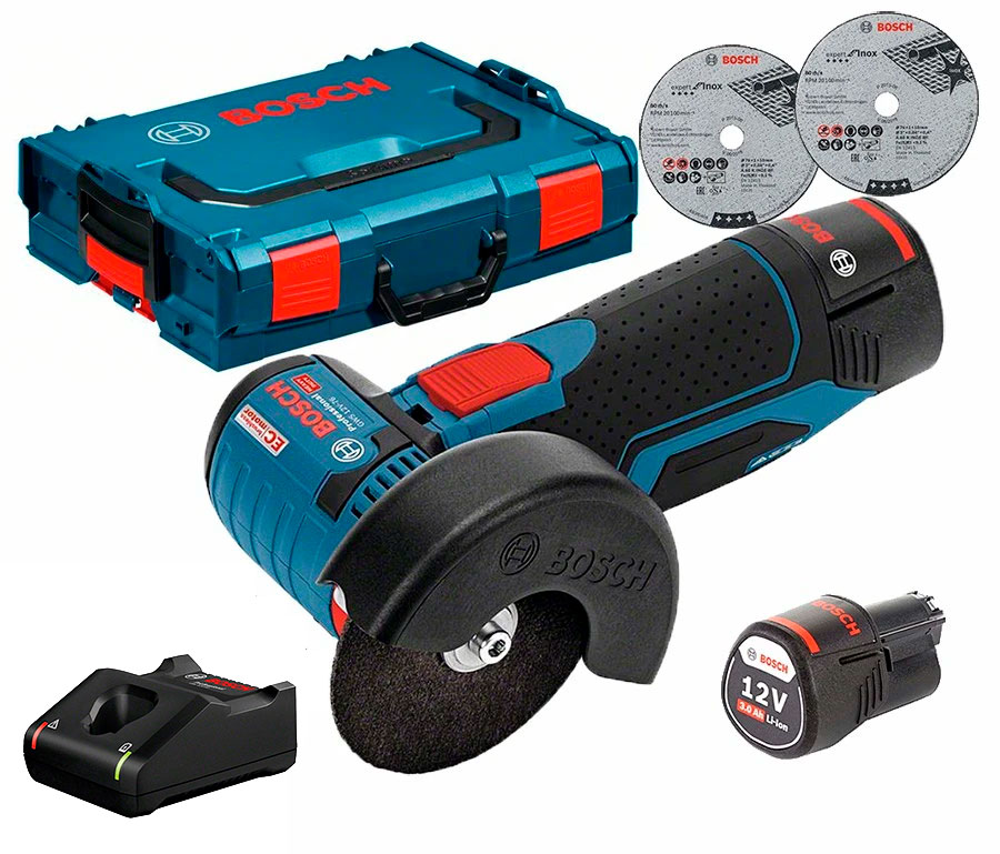 Болгарка акумуляторна Bosch Professional GWS 12V-76 в L-Boxx 102 з 2 акб GBA 12V 3.0Ah та з/п GAL 1230 CV