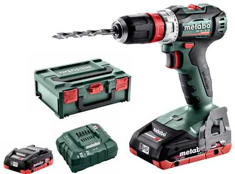 Аккумуляторная дрель-шуруповерт Metabo BS 18 L BL Q, LiHD 2x4.0 Ah, ASC 55, кейс MetaBox