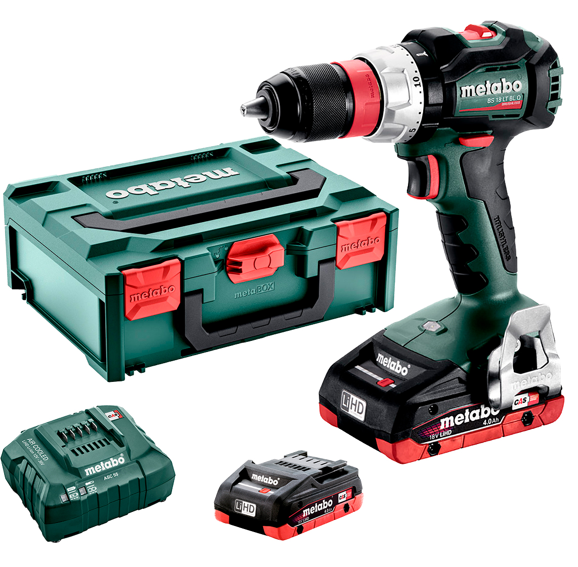 Аккумуляторная дрель-шуруповерт Metabo BS 18 LT BL Q, 2 акб LiHD 4.0 Ач в MetaBox