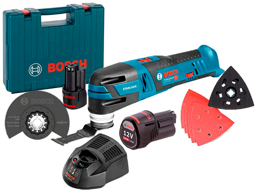 Багатофункціональний інструмент Bosch Professional GOP 12V-28 в чемодані з 2 акб 12V 2 Ah та з/п GAL 1230 CV