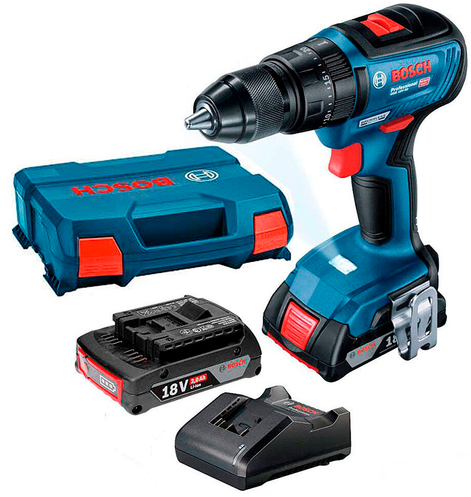 Акумуляторний ударний дриль-шурупокрут Bosch GSB 18V-50 Professional, 2 АКБ 2 Ah