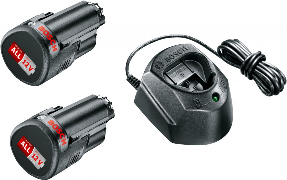 Стартовий набір Bosch 2 АКБ 12V 1,5 Ah + зарядний пристрій GAL 1210 CV