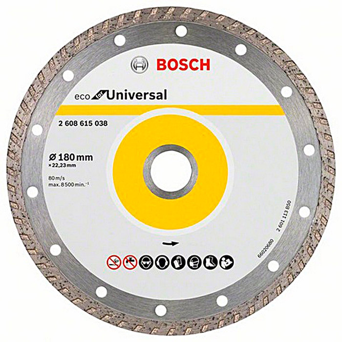 Алмазний відрізний круг Bosch ECO for Universal Turbo, 180-22,23 мм