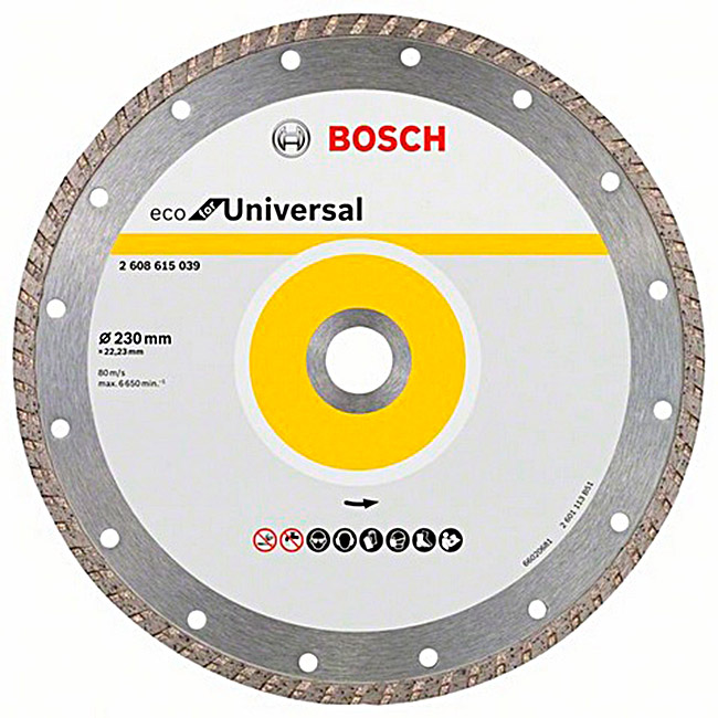 Алмазний відрізний круг Bosch ECO for Universal Turbo, 230-22,23 мм