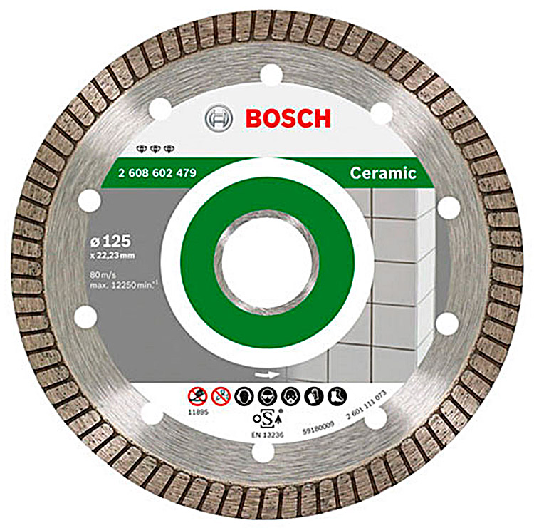 Алмазний відрізний круг Bosch Best for Ceramic Extraclean Turbo, 125-22,23 мм