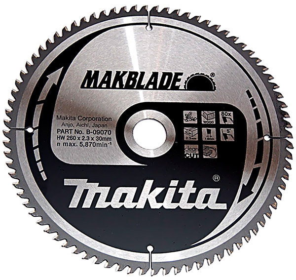 Пиляльний диск Makita MAKBlade 260x30 мм 80T