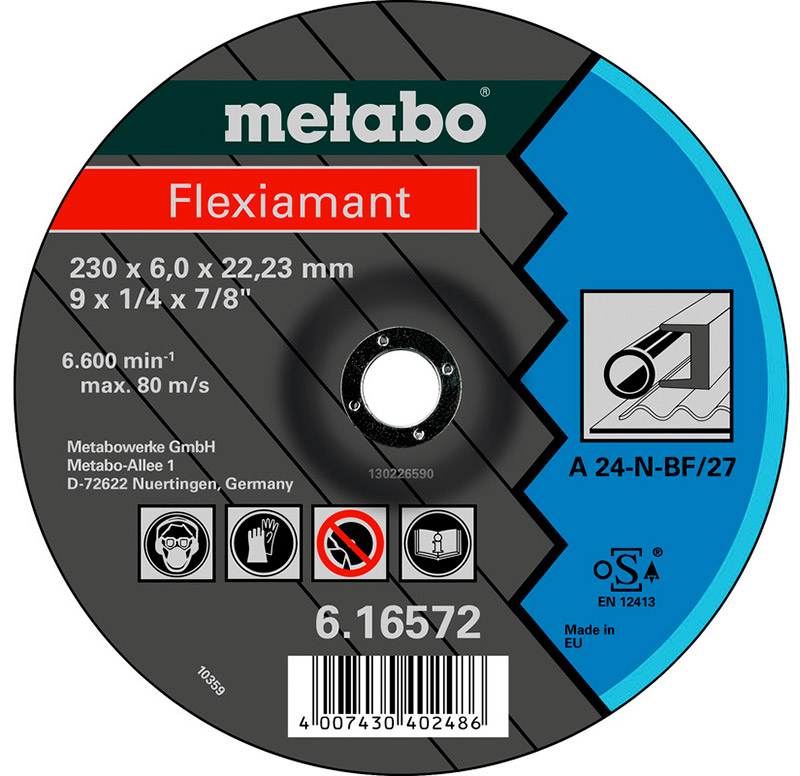 Круг зачистной Metabo Flexiamant Standart по стали, 150x6x22,23 мм
